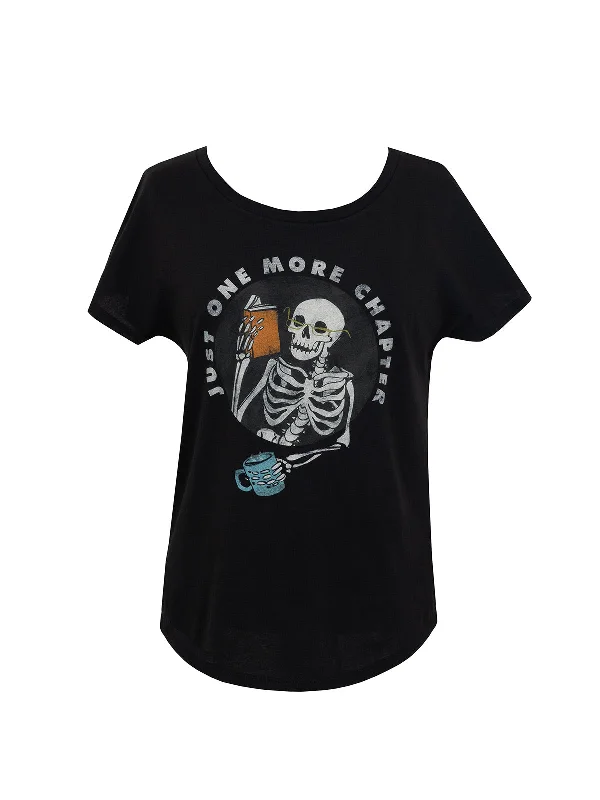 Just One More Chapter Women’s Relaxed Fit T-Shirt Satin Fabric Silk Fabric Chiffon Fabric Just One More Chapter Women’s Relaxed Fit T-Shirt Satin Fabric Silk Fabric Chiffon Fabric