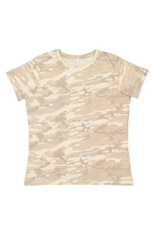 LAT Womens Fine Jersey Short Sleeve Crewneck T-Shirt - Natural Camo