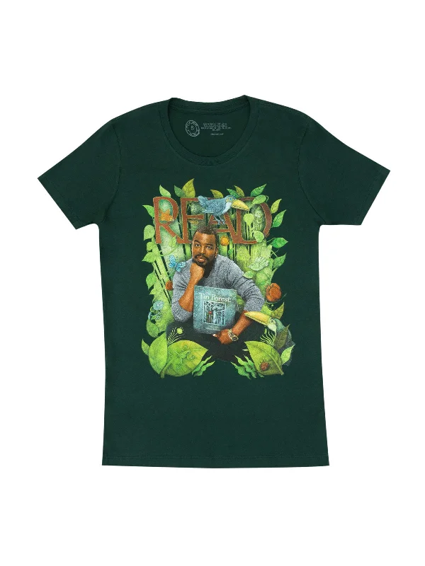 LeVar Burton READ Women's Crew T-Shirt Rayon Fabric Velvet Fabric Corduroy Fabric