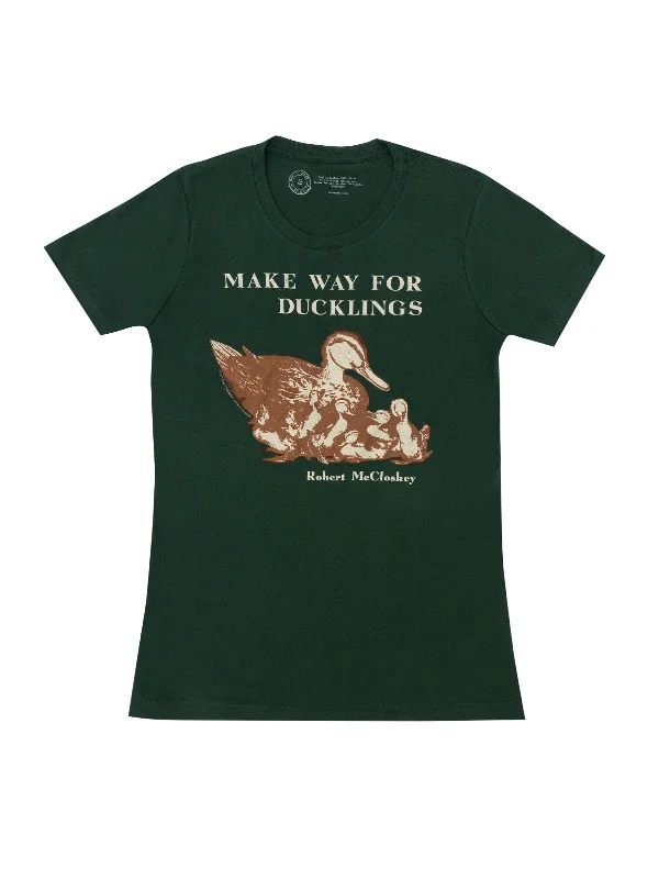 Make Way for Ducklings Women's Crew T-Shirt Ribbed T-Shirt High Neck Heavyweight