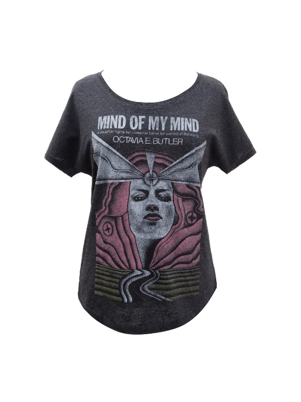 Mind of My Mind Women’s Relaxed Fit T-Shirt Mesh Blend Leather Blend Suede Blend