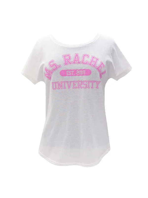Ms. Rachel University Women’s Relaxed Fit T-Shirt Elegant Classic Vintage