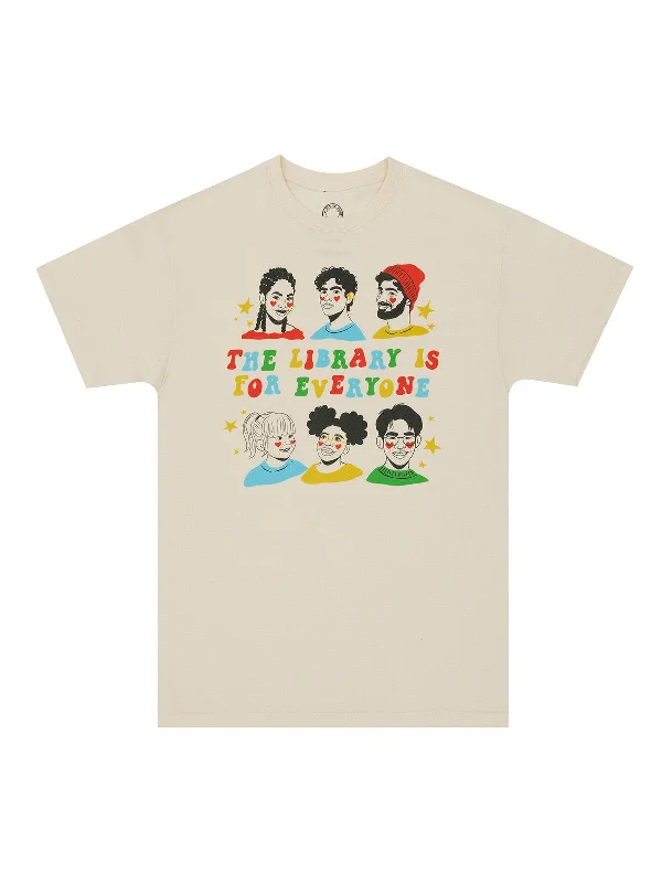 Mychal Threets: The Library is for Everyone Unisex T-Shirt (Print Shop) Seamless Knitted Crochet