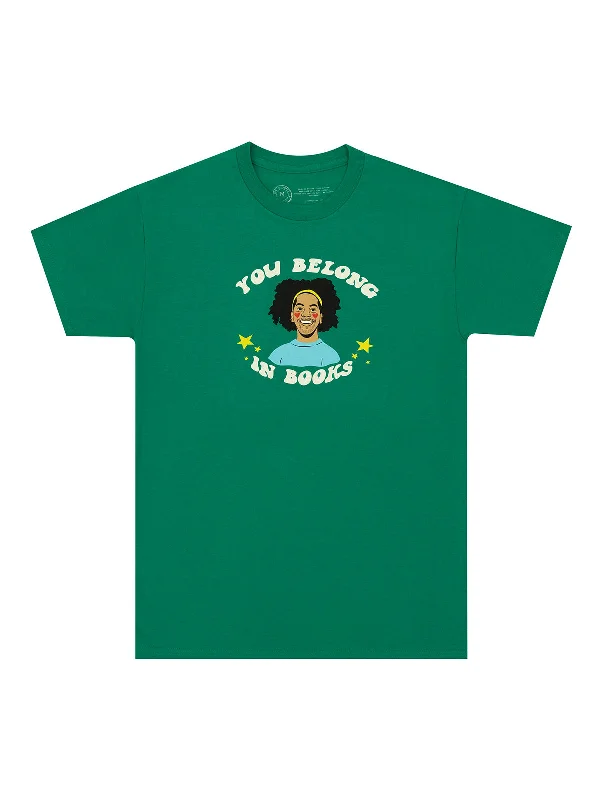 Mychal Threets: You Belong in Books Unisex T-Shirt Handmade Hand-knitted Hand-woven
