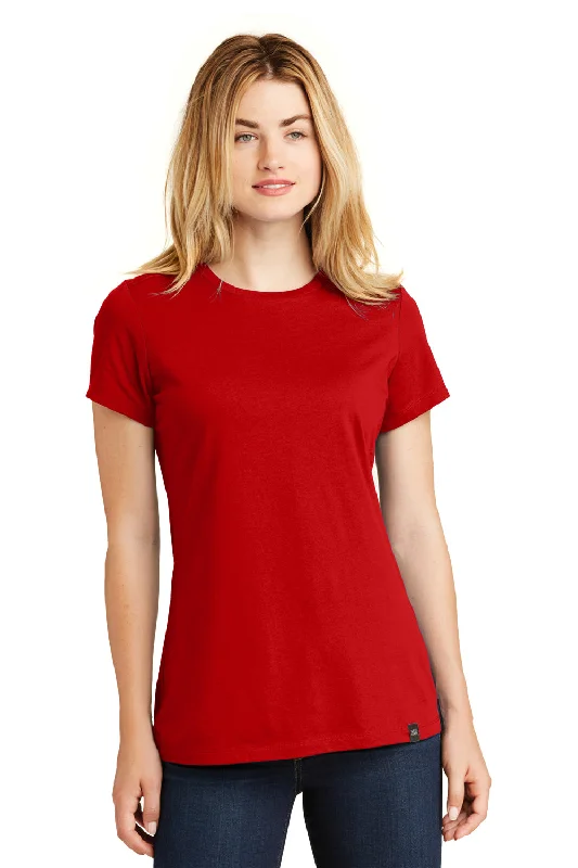 New Era Womens Heritage Short Sleeve Crewneck T-Shirt - Scarlet Red - Closeout