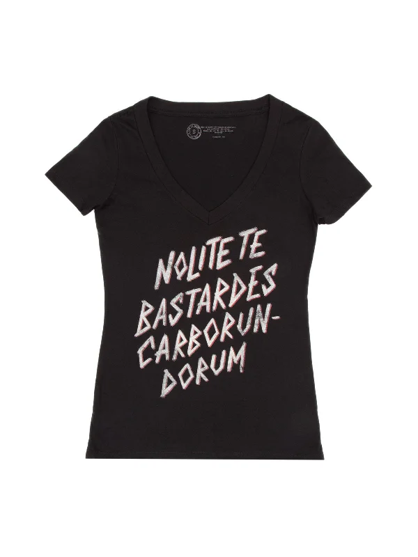 Nolite te bastardes carborundorum Women's V-Neck T-Shirt Mesh Fabric Canvas Fabric Denim Fabric Nolite te bastardes carborundorum Women's V-Neck T-Shirt Mesh Fabric Canvas Fabric Denim Fabric