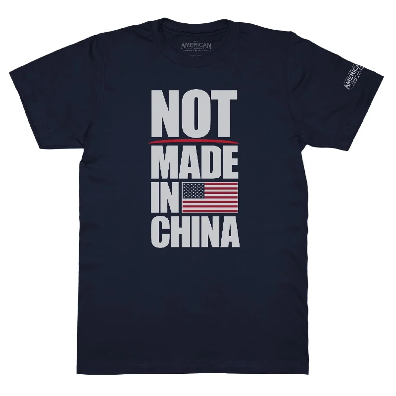 Not Made in China Graphic T-Shirt Fleece Nylon Spandex