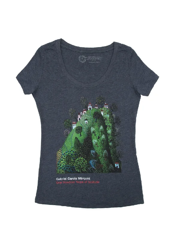 One Hundred Years of Solitude Women's Scoop T-Shirt Graphic Embroidered Appliqued