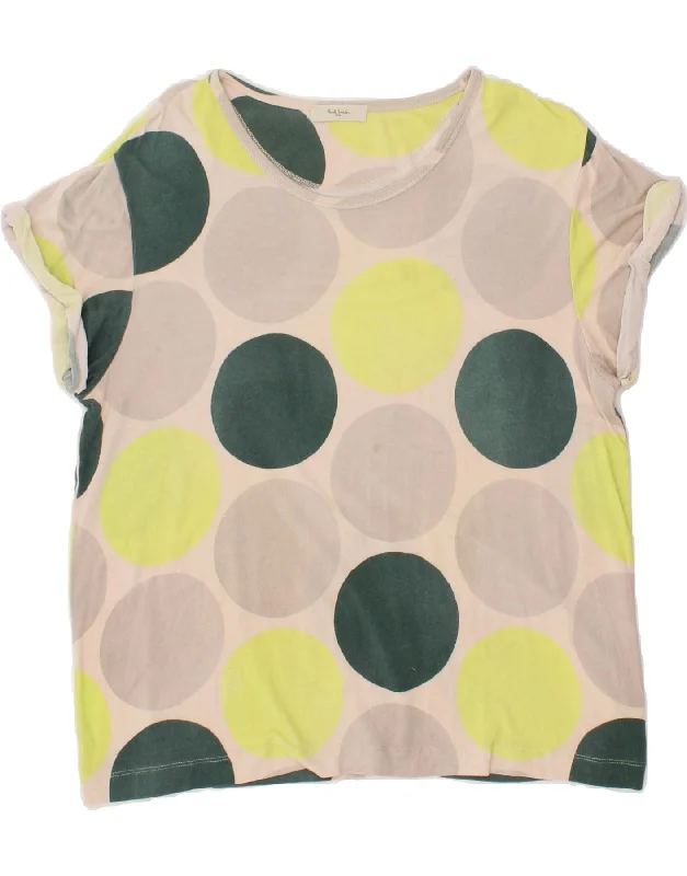 PAUL SMITH Womens T-Shirt Top UK 14 Medium Grey Spotted