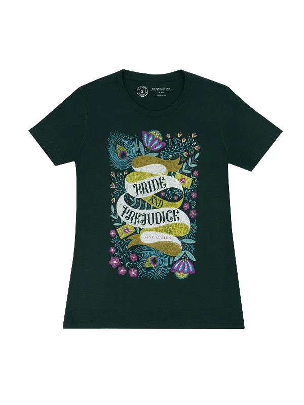 Pride and Prejudice Women's Crew T-Shirt Collared T-Shirt Boat Neck A-Line