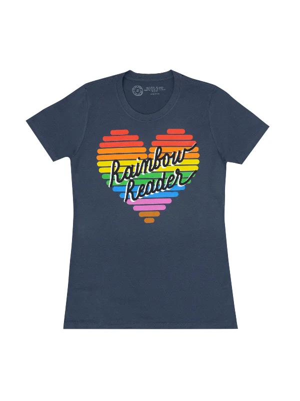 Rainbow Reader Women's Crew T-Shirt Cozy Warm Stylish