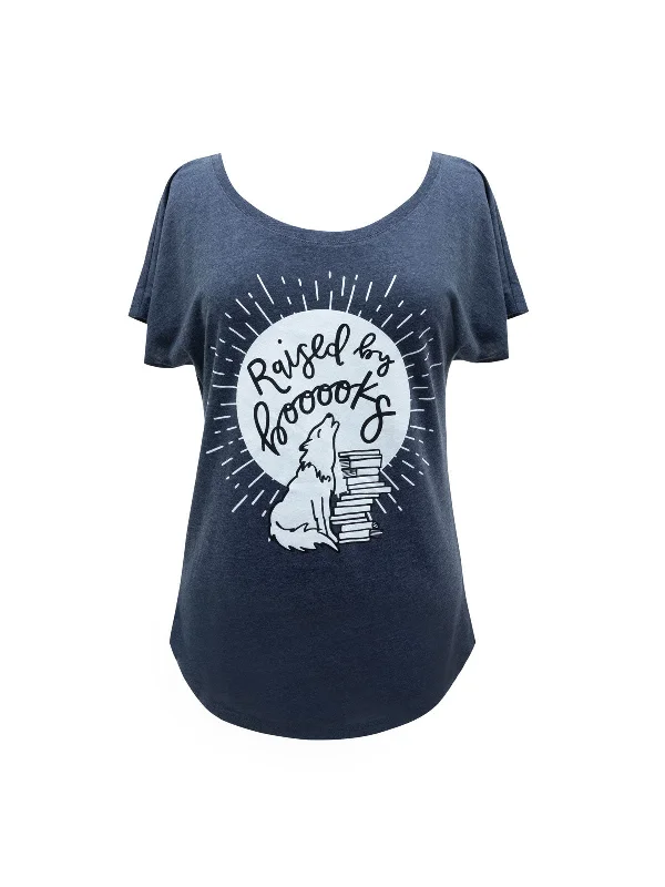 Raised by Books Women’s Relaxed Fit T-Shirt Machine Wash Dry Clean Hand Wash