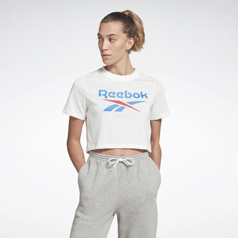 Reebok Identity T-Shirt White/Vector Blue Striped Floral Plaid
