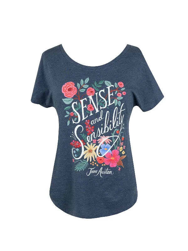 Sense and Sensibility (Puffin in Bloom) Women’s Relaxed Fit T-Shirt Denim Fabric Leather Fabric Suede Fabric Sense and Sensibility (Puffin in Bloom) Women’s Relaxed Fit T-Shirt Denim Fabric Leather Fabric Suede Fabric