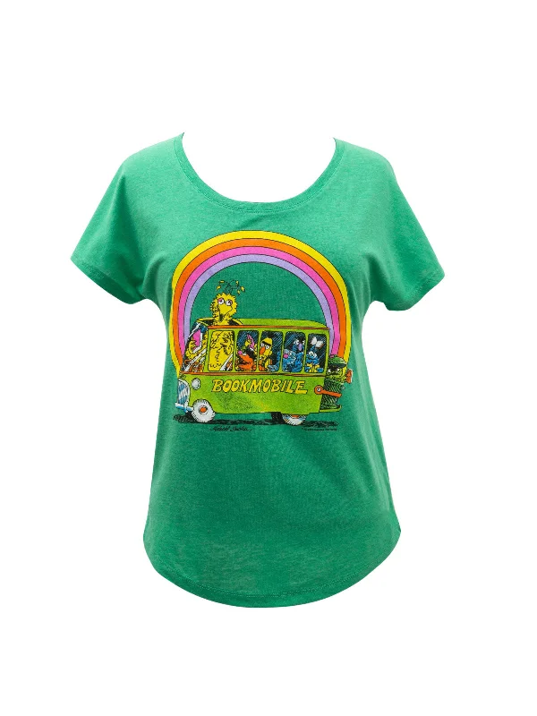 Sesame Street Bookmobile Women’s Relaxed Fit T-Shirt Boxy Fit Fitted Loose
