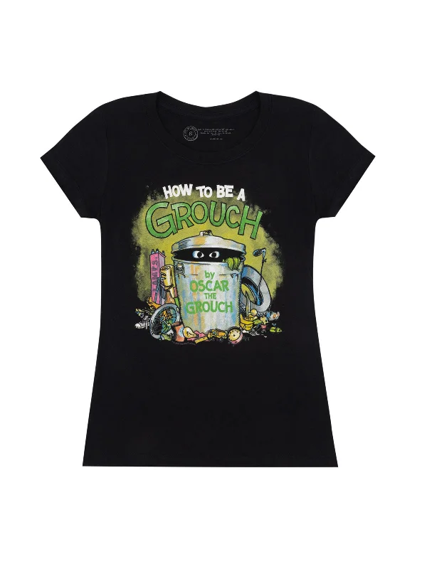 Sesame Street - How to Be a Grouch Women's Crew T-Shirt Zippered Front Buttoned Front Snap Front Sesame Street - How to Be a Grouch Women's Crew T-Shirt Zippered Front Buttoned Front Snap Front