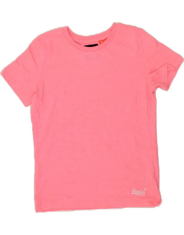 SUPERDRY Womens T-Shirt Top UK 10 Small Pink