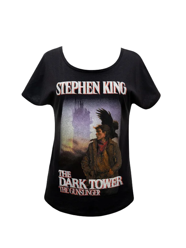 The Dark Tower: The Gunslinger Women’s Relaxed Fit T-Shirt Denim Fabric Leather Fabric Suede Fabric The Dark Tower: The Gunslinger Women’s Relaxed Fit T-Shirt Denim Fabric Leather Fabric Suede Fabric