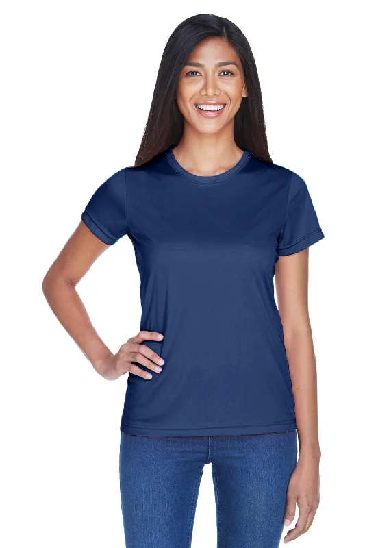 UltraClub Womens Cool & Dry Performance Moisture Wicking Short Sleeve Crewneck T-Shirt - Navy Blue