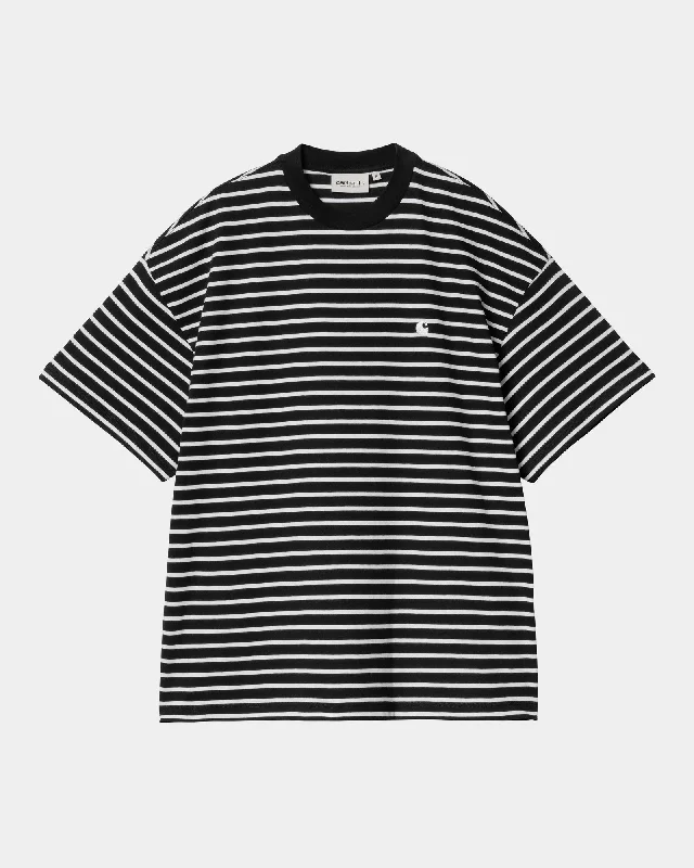 Women’s Bryna Stripe T-Shirt | Black / White Basic T-Shirt Crew Neck Short Sleeve