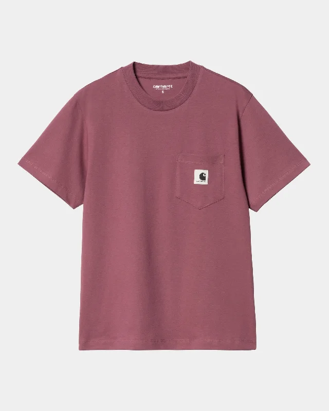 Women’s Pocket T-Shirt | Dusty Fuchsia Zippered Front Buttoned Front Snap Front