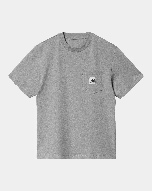 Women’s Pocket T-Shirt | Grey Heather Notch Collar Peter Pan Collar Cowl Neck