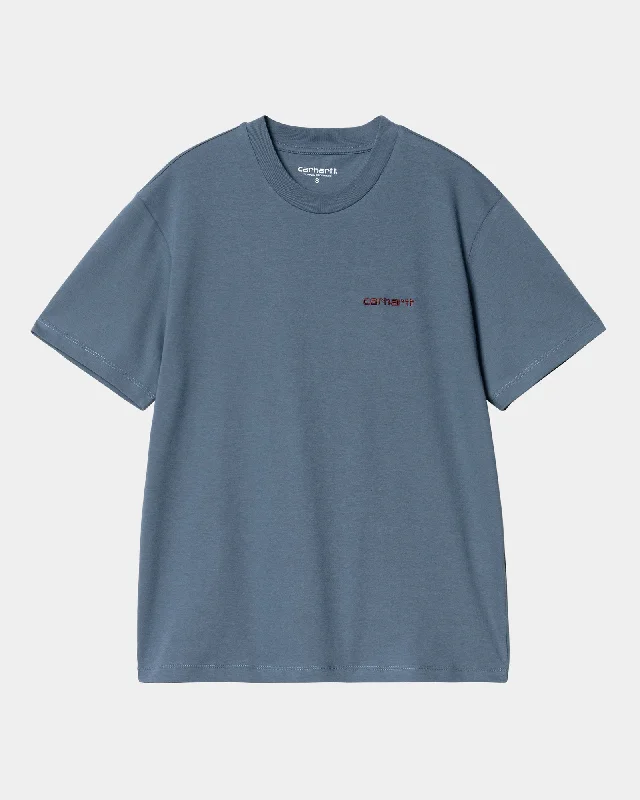 Women’s Script Embroidery T-Shirt | Positano / Malbec Collared T-Shirt Boat Neck A-Line Women’s Script Embroidery T-Shirt | Positano / Malbec Collared T-Shirt Boat Neck A-Line