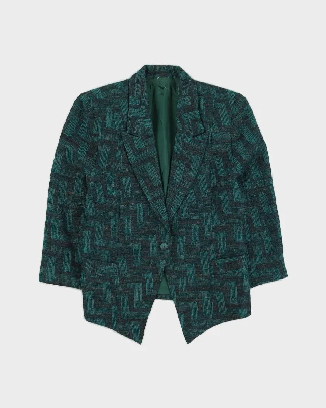 00s Green Blazer Jacket - S Denim Jacket Leather Jacket Suede Jacket