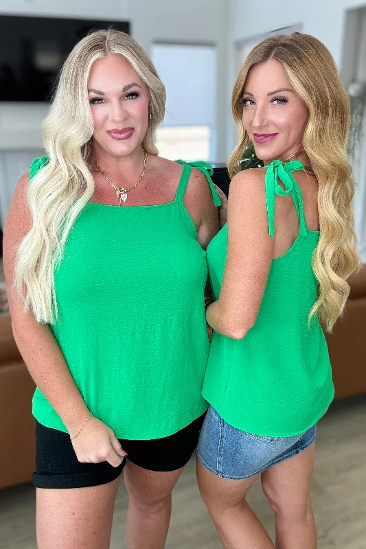 A Little Closer Shoulder Tied Tank Top sequin tank top