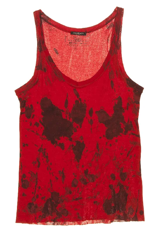 Balmain - Red Tank Top - FR 40 flirty tank top