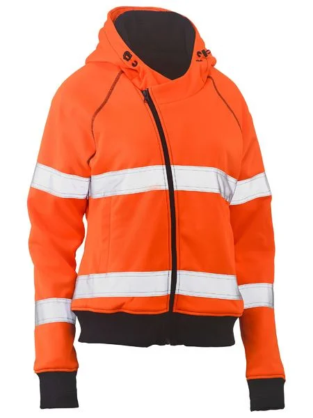 BISLEY BKL6819T Womens Taped Hi Vis Fleece Hoodie Oversized Hoodie Comfort Casual