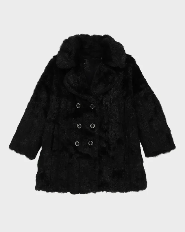 Black Faux Fur Jacket - M Cotton Jacket Linen Jacket Terry Jacket
