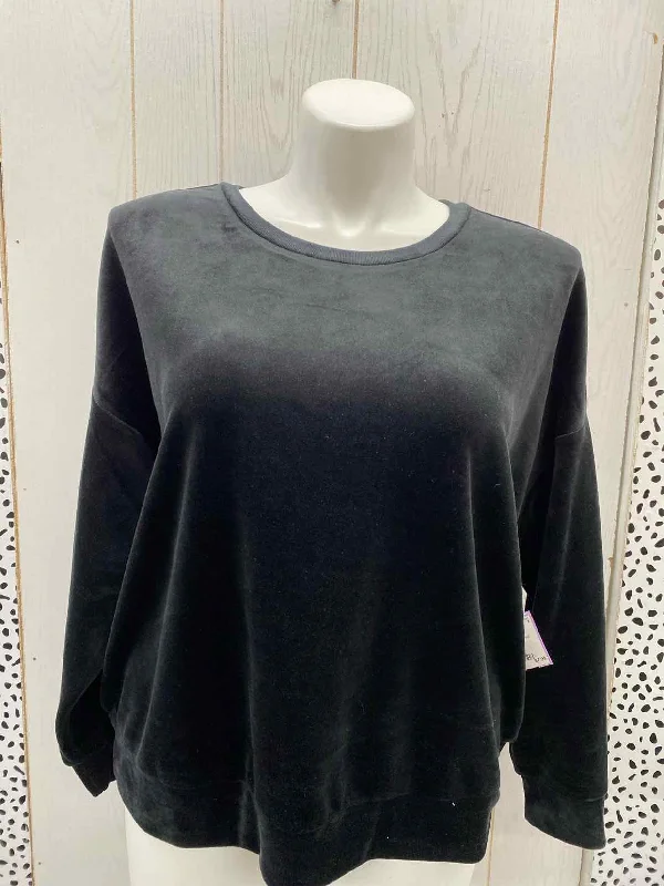 Black Womens Size M/L Sweatshirt Hoodie with Tie-Dye Psychedelic Retro