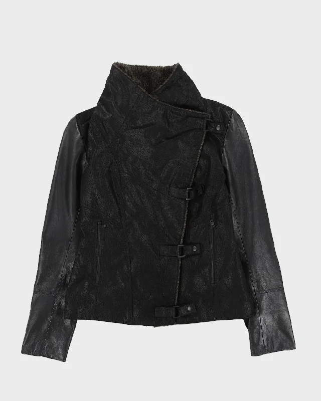 Blink Black Leather Jacket - M Notch Collar Jacket Peter Pan Collar Jacket Cowl Neck Jacket Blink Black Leather Jacket - M Notch Collar Jacket Peter Pan Collar Jacket Cowl Neck Jacket