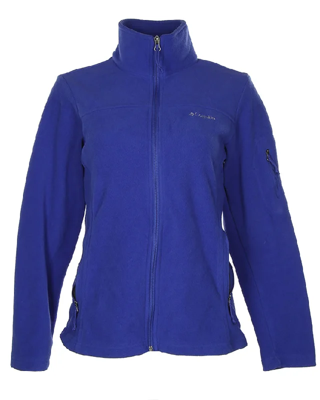 Blue Columbia Fleece Jacket - S Denim Fabric Leather Fabric Suede Fabric