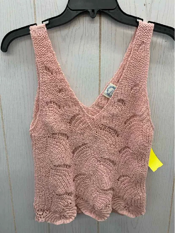 Blue Rain Pink Womens Size M Tank Top crew neck tank