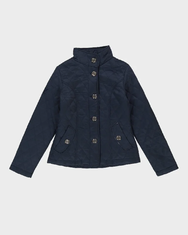 Burberry Navy Blue Quilted Jacket - XXS Cardigan Sweater Pullover