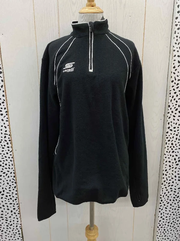 Capelli Black Womens Size Small Sweatshirt Hoodie with Double Zipper Versatile Adjustable Capelli Black Womens Size Small Sweatshirt Hoodie with Double Zipper Versatile Adjustable