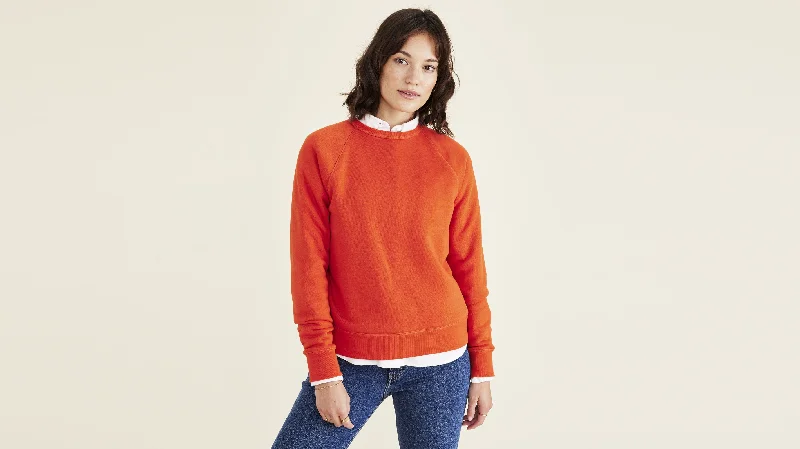 Crewneck Sweatshirt, Classic Fit Hoodie with Set-In Sleeves Structured Classic