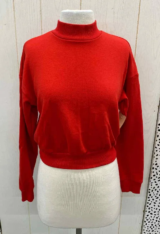 Forever 21 Red Junior Size Small Sweatshirt Hoodie with Embroidery Detailed Premium