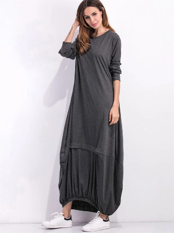 Full Size Round Neck Long Sleeve Sweatshirt Dress Hoodie with Back Slit Movement Comfort Full Size Round Neck Long Sleeve Sweatshirt Dress Hoodie with Back Slit Movement Comfort