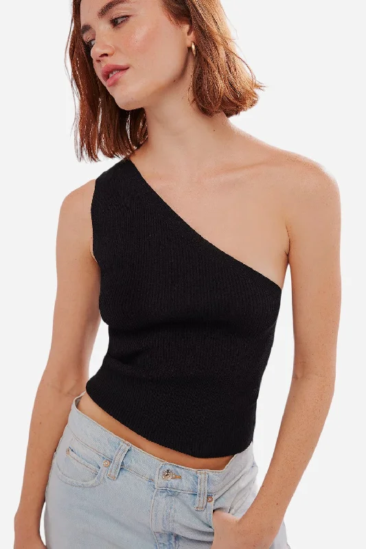 Free People Good Taste Tank Top in Black bright tank top