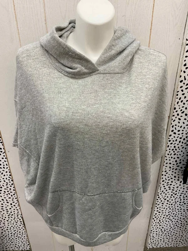 Gray Womens Size L/XL Sweatshirt Hoodie with Pastel Soft Subtle
