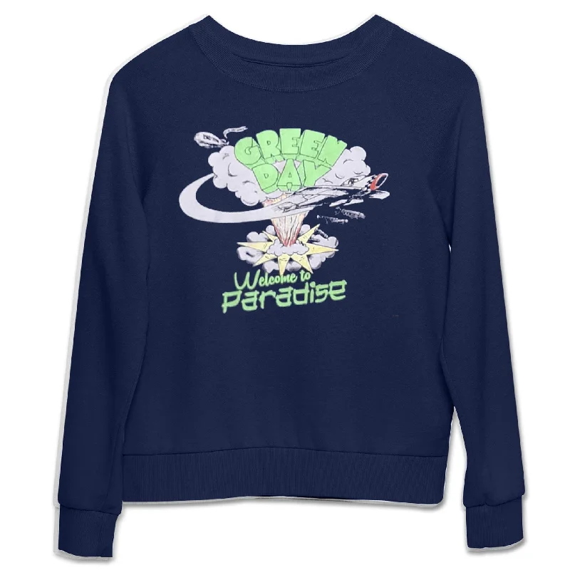 Green Day Kids Sweatshirt: Welcome to Paradise Hoodie with Hem Ribbing Snug Secure