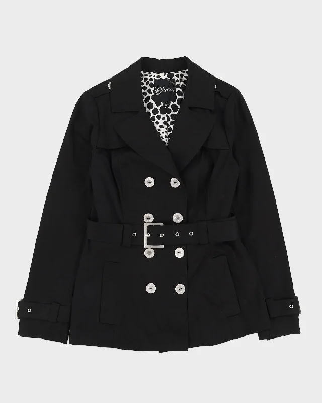 Guess Black Mac-Style Jacket - S Lace Jacket Ribbed Jacket Sequined Jacket