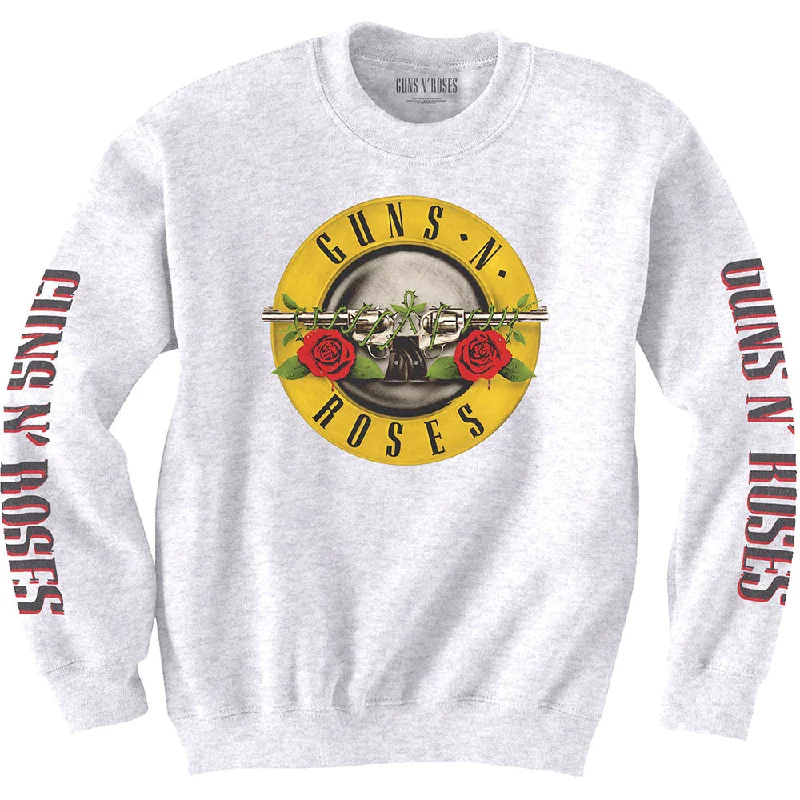 Guns N' Roses Unisex Sweatshirt: Classic Text & Logos (Arm Prints) Hoodie with Lining Warm Insulated