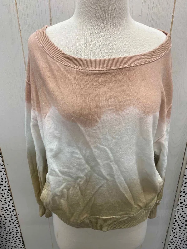 Hollister Pink Junior Size XS Sweatshirt Hoodie with Frayed Bohemian Relaxed
