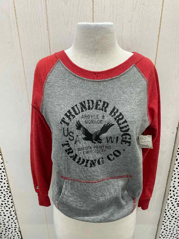 Holloway Red Womens Size Small Sweatshirt Hoodie with Ribbed Cuffs Snug Fit Comfort