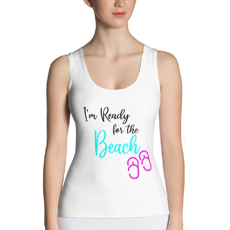 I'm Ready for the Beach Sublimation Cut & Sew Tank Top open back tank