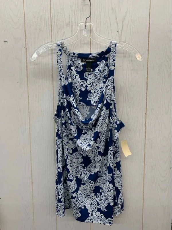INC Blue Womens Size L Tank Top low neck tank
